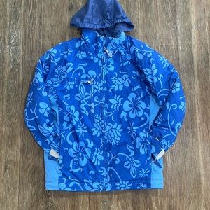 Obermeyer Ski Winter Coat Junior Small Blue Flowers